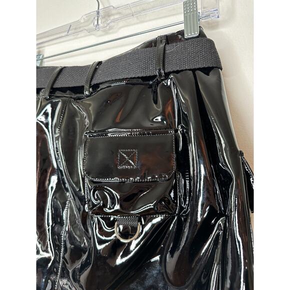 NWOT I AM GIA Edam Skirt PVC Mini High Waist Utility Pockets Silver Trim S - Picture 6 of 15